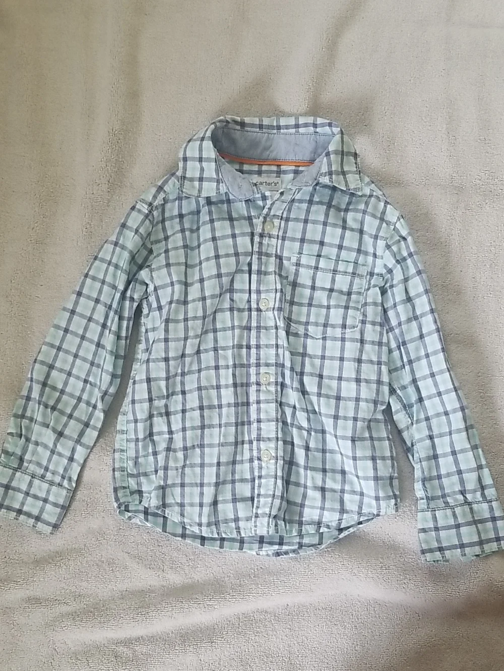 Carter's Blue & White Plaid Button-Down Shirt
